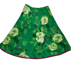RW  & Co. Green Floral A Line Skirt
